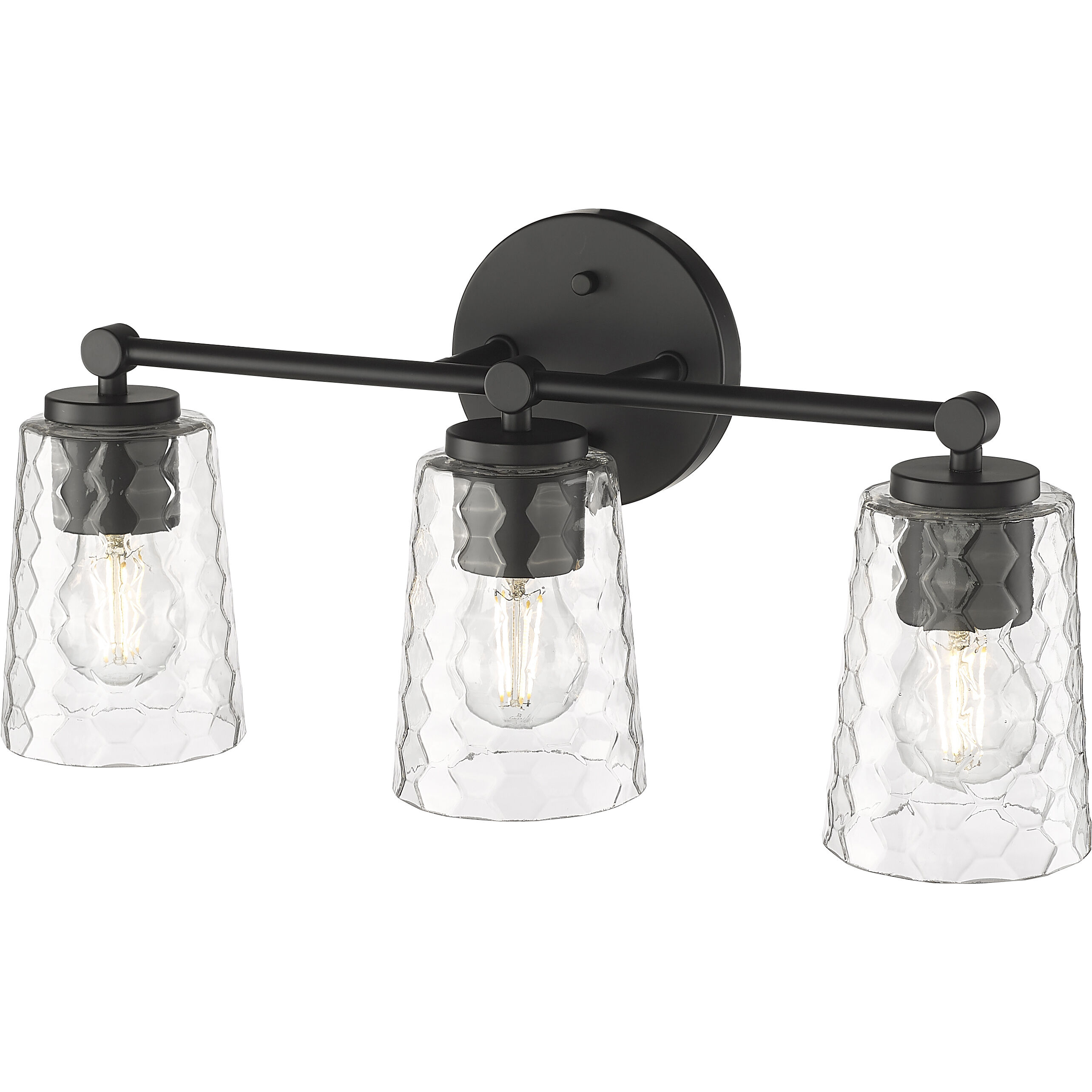 Ashli 3 Light 20 inch Matte Black Bathroom Vanity Light Wall Light